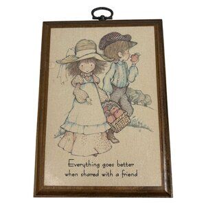 Vintage Holly Hobbie Friendship Wall Art Framed Print Canadian Made